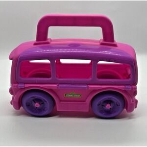 Sesame Street Abby Cadabby Pink School Bus/Car Carry Along For Figurines